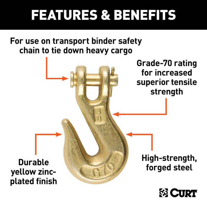 CURT 81438 3/8in. Clevis Grab Hook (6;600 lbs; 1/2in. Pin) - Truck Part Superstore