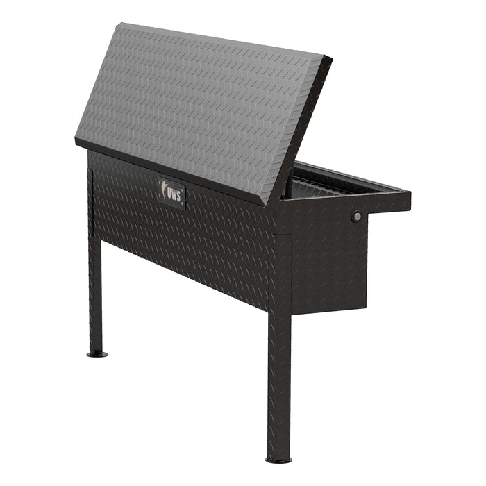 UWS TBSM-48-LP-BLK Gloss Black Aluminum 48in. Truck Side Tool Box; Low Profile (LTL Shipping Only) - Truck Part Superstore