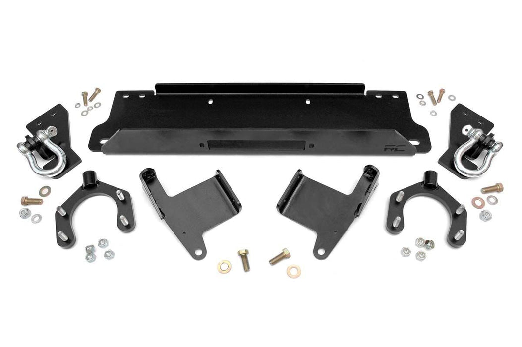 Rough Country 1173 Jeep Winch Mounting Plate w/D-rings for Factory Bumper 07-18 Wrangler JK Rough Country - Truck Part Superstore