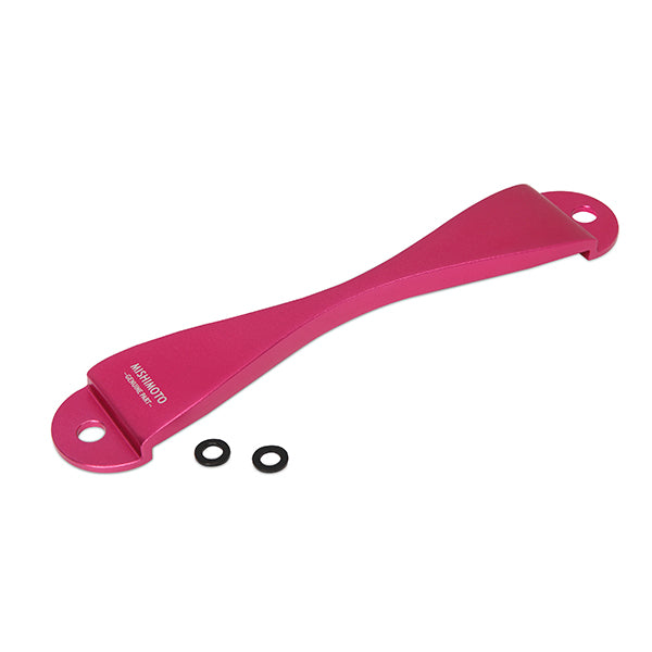 Mishimoto MMTD-SUB-PK Subaru CNC Battery Tie-Down, Pink - Truck Part Superstore