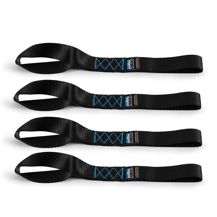 Mishimoto BNRTC-SLP-4BK Borne Off-Road Soft Loop Tie-Down Straps, Black - Truck Part Superstore