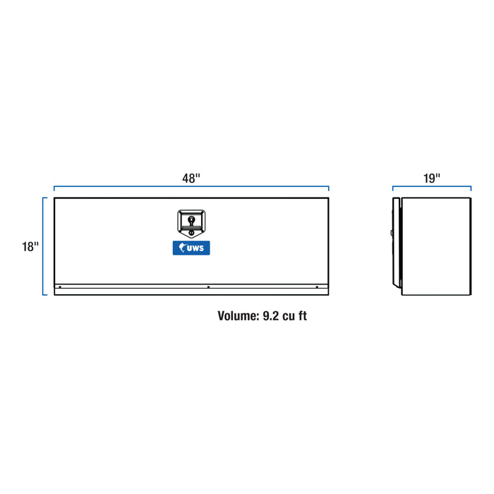 UWS EC40101 UWS EC40101 48-Inch Heavy-Wall Aluminum Single-Door Flatbed Underbody Tool Box - Truck Part Superstore