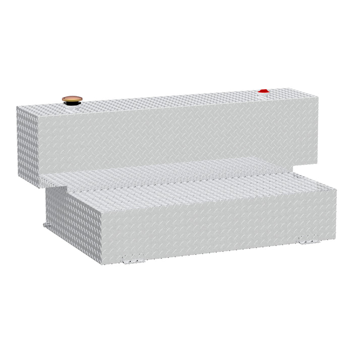 UWS TT-100HH Hammerhead-Style 100-Gallon Bright Aluminum L-Shape Transfer Tank - Truck Part Superstore