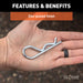 CURT 21602 CURT 21602 Trailer Hitch Clips for 1/2 or 5/8-Inch Pins; 3-Pack - Truck Part Superstore