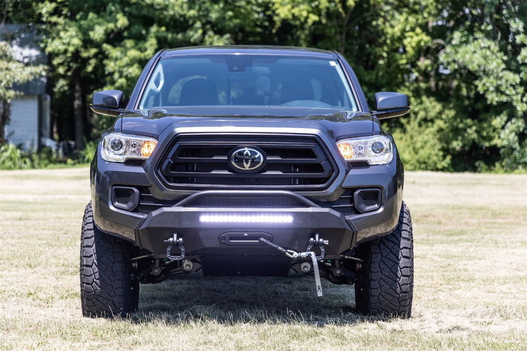 Rough Country 10721 Front Bumper Hybrid with 12000-Lb Pro Series Winch and 20 LED Light Bar 16-22 Toyota Tacoma 4WD Rough Country - Truck Part Superstore