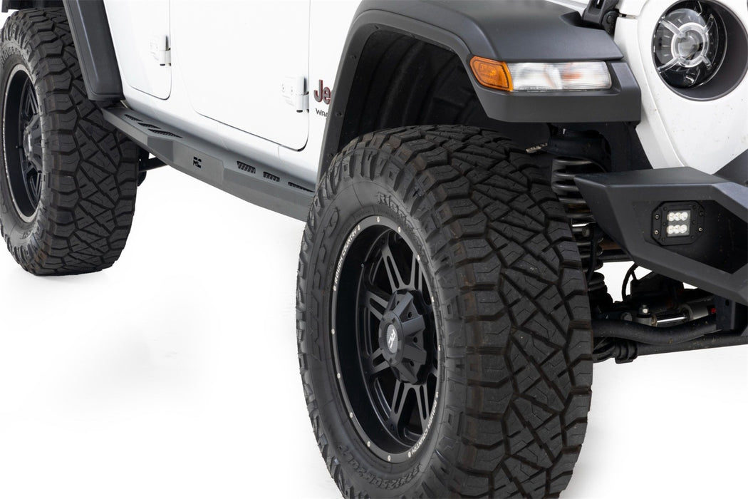 Rough Country 90801 Rock Sliders Heavy Duty 4-Door 18-22 Jeep Wrangler JL 4WD Rough Country - Truck Part Superstore