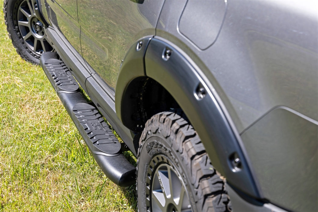 Rough Country 21006 Oval Nerf Step 4.5 Inch Crew Cab Black 21-22 Ford Bronco Sport 4WD Rough Country - Truck Part Superstore