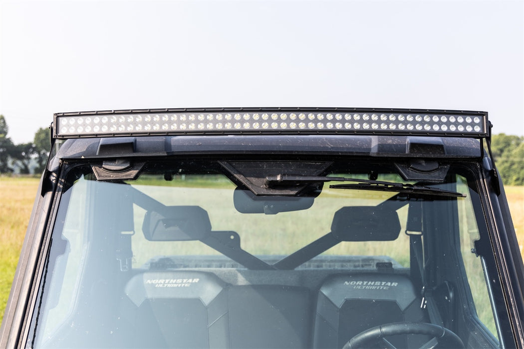 Rough Country 93127 LED Light Front Mount 50 Inch Dual Row Black Pair with Factory Wiper 14-22 Polaris Ranger 1000XP Rough Country - Truck Part Superstore