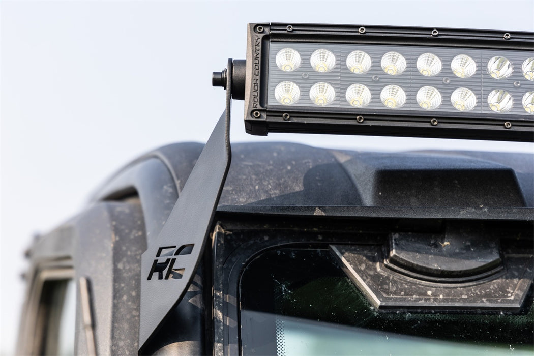 Rough Country 93128 LED Light Front Mount 50 Inch Single Row Black Pair with Factory Wiper 14-22 Polaris Ranger 1000XP Rough Country - Truck Part Superstore