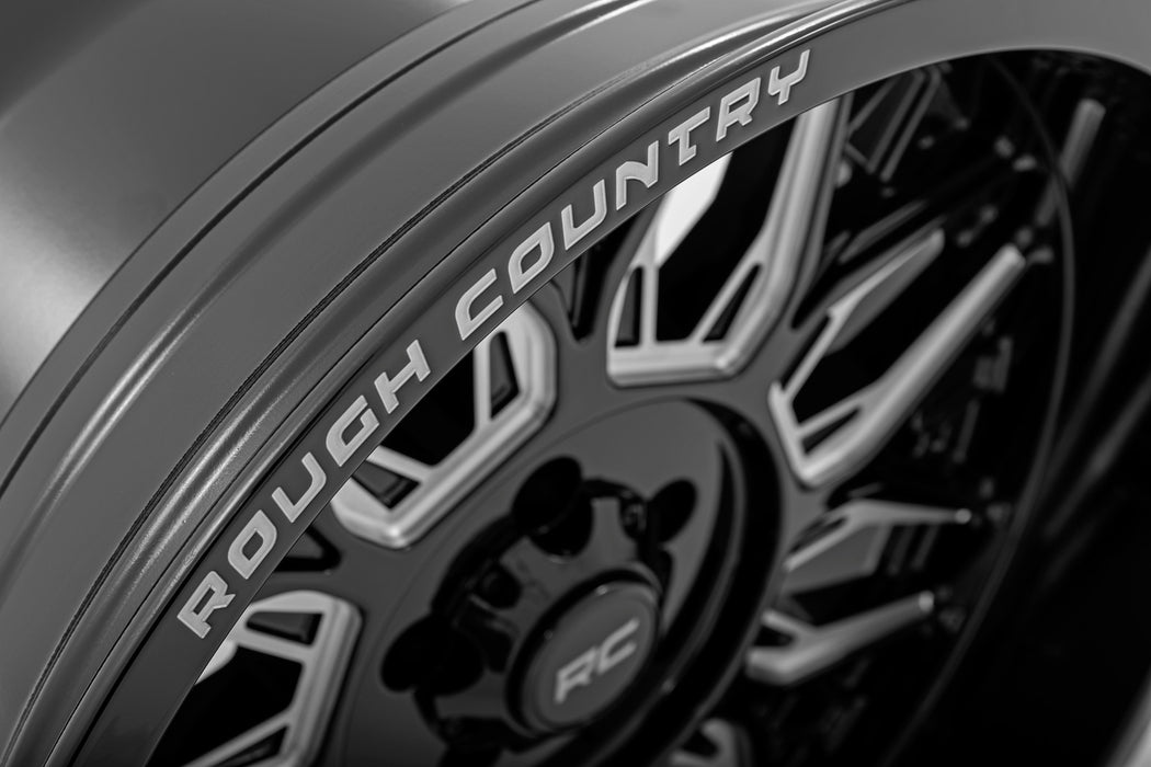 Rough Country 86221012 86 Series Wheel One-Piece Gloss Black 22x10 6x5.5 -25mm Rough Country - Truck Part Superstore