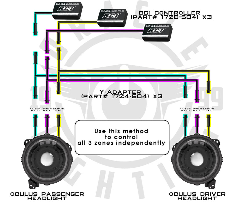 Oracle Lighting 1724-504 4 Pin Y-Adapter ColorSHIFT Extension Cable (Single) - Truck Part Superstore