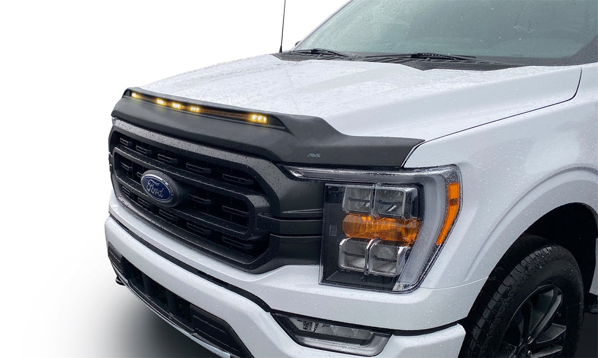 Auto Ventshade (AVS) 753196 Aeroskin LightShield™ Hood Protector; Black; Low Profile; - Truck Part Superstore