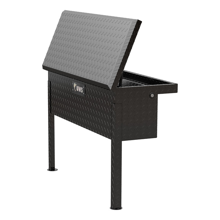 UWS TBSM-36-LP-BLK Gloss Black Aluminum 36in. Truck Side Tool Box; Low Profile (LTL Shipping Only) - Truck Part Superstore
