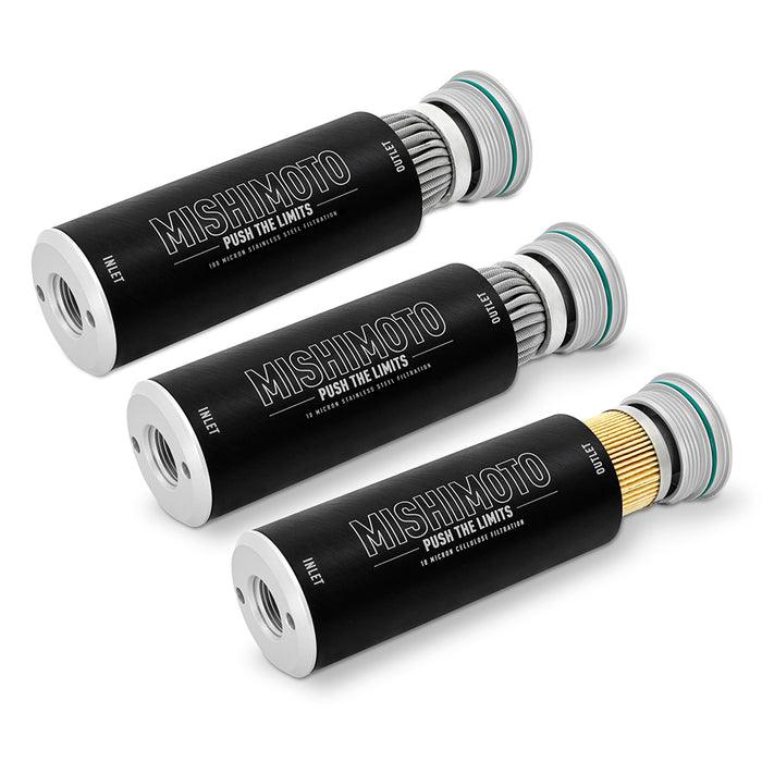 Mishimoto MMFF-SL-C010 Mishimoto High-Performance -10AN Fuel Filter, Slim, 10-Micron Cellulose Insert - Truck Part Superstore