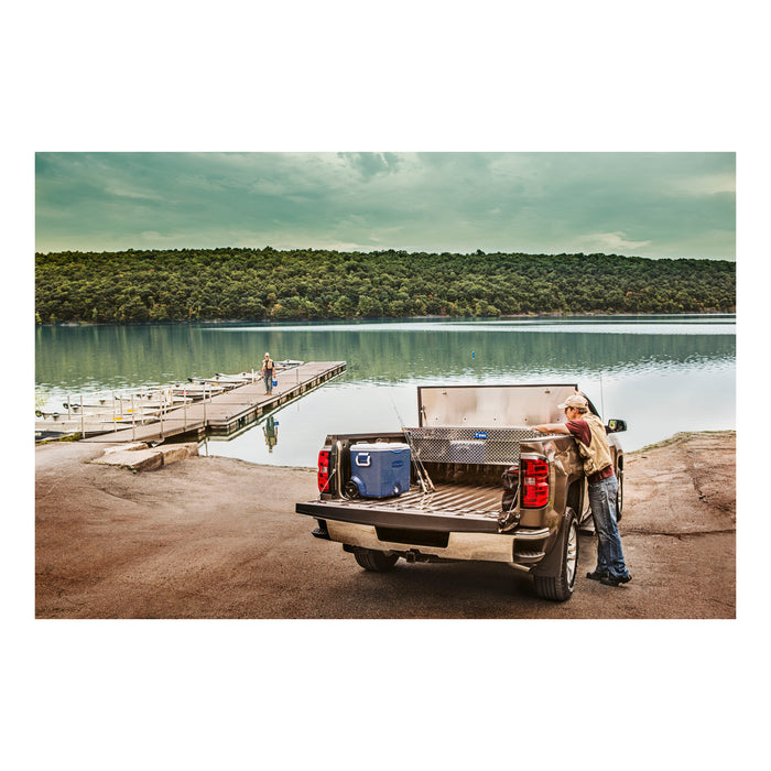 UWS TBS-72-LP Bright Aluminum 72in. Crossover Truck Tool Box; Low Profile (LTL Shipping Only) - Truck Part Superstore
