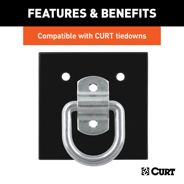 CURT 83607 CURT 83607 6 x 6-Inch Powder-Coated Steel Tie Down Anchor Backing Plate - Truck Part Superstore