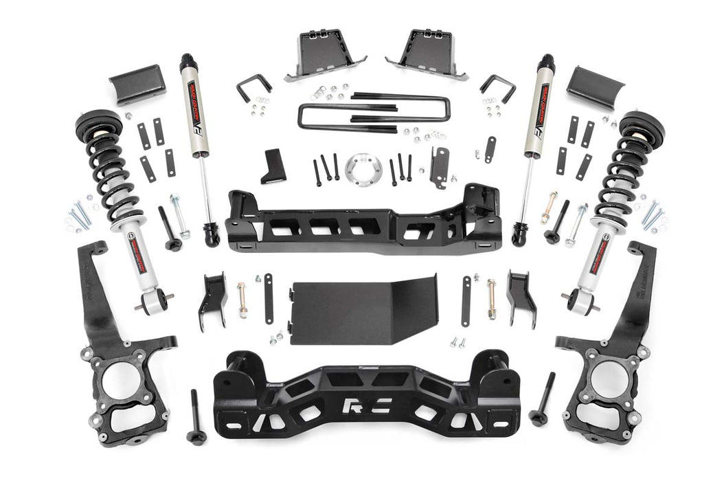 Rough Country 57571 6 Inch Suspension Lift Kit Lifted Struts & V2 Shocks 14 F-150 4WD Rough Country - Truck Part Superstore
