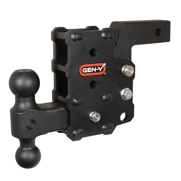 GEN-Y Hitch GH-15011 PHANTOM Flip 2" Shank 6" Drop 1.2K TW 12K Hitch & GH-044 Dual-Ball Mount - Truck Part Superstore