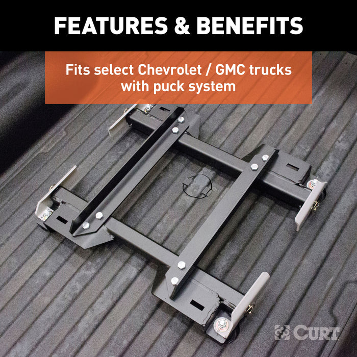 CURT 16023 Puck System 5th Wheel Roller Adapter; 20K; Select Silverado; Sierra; 6.5ft. Bed - Truck Part Superstore