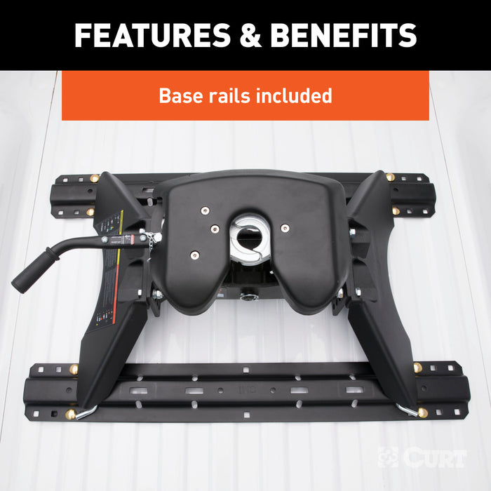 CURT 16191 CURT 16191 A30 5th Wheel Hitch with Base Rails; 30;000 lbs - Truck Part Superstore