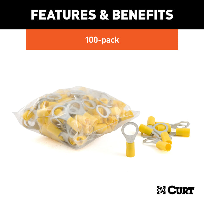 CURT 59538 Ring Terminals (12-10 Wire Gauge; 3/8in. Stud Size; 100-Pack) - Truck Part Superstore