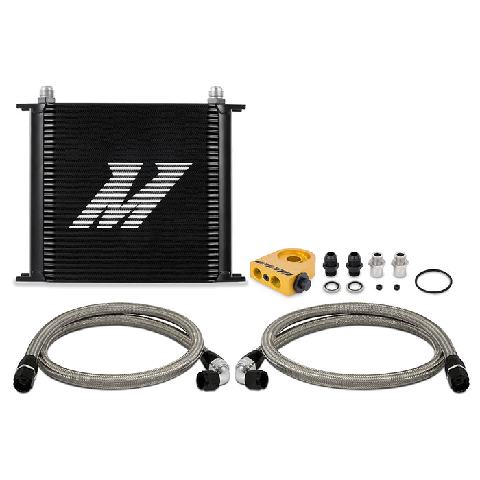 Mishimoto MMOC-U34TBK Universal Thermostatic Oil Cooler Kit, 34-Row, Black - Truck Part Superstore
