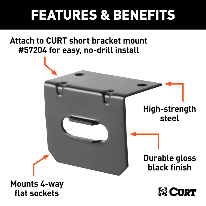CURT 58300 CURT 58300 Vehicle-Side Trailer Wiring Harness Mounting Bracket for 4-Way Flat - Truck Part Superstore