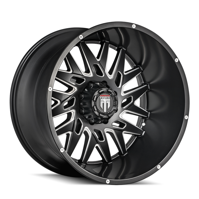 AMERICAN TRUXX AT184-22236M-44 AT184 DNA BLACK/MILLED 22X12 6-135 -44mm 87.1mm - Truck Part Superstore
