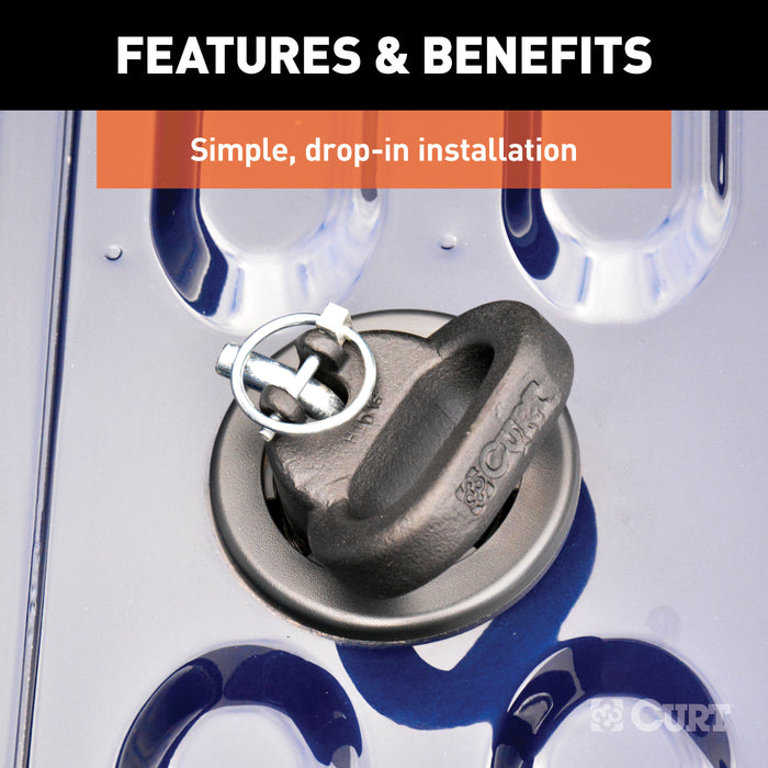 CURT 60698 OEM Puck System Gooseneck Safety Chain Anchors; Ram (38K) - Truck Part Superstore