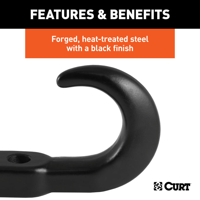 CURT 22430 CURT 22430 Black Steel Tow Hook; 10;000 lbs Capacity - Truck Part Superstore