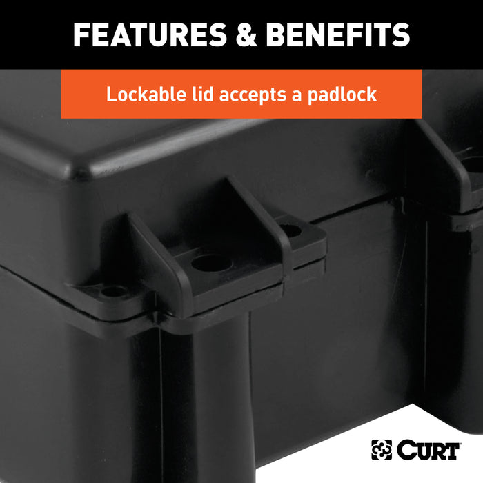 CURT 52027 5in. x 3-3/8in. x 3-3/4in. Watertight Breakaway Battery Case - Truck Part Superstore
