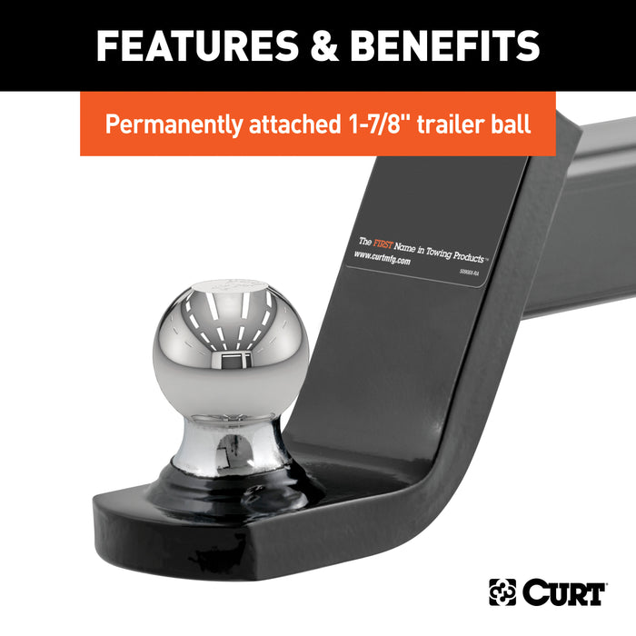 CURT 45151 Fusion Ball Mount with 1-7/8in. Ball (2in. Shank; 5;000 lbs.; 4in. Drop) - Truck Part Superstore