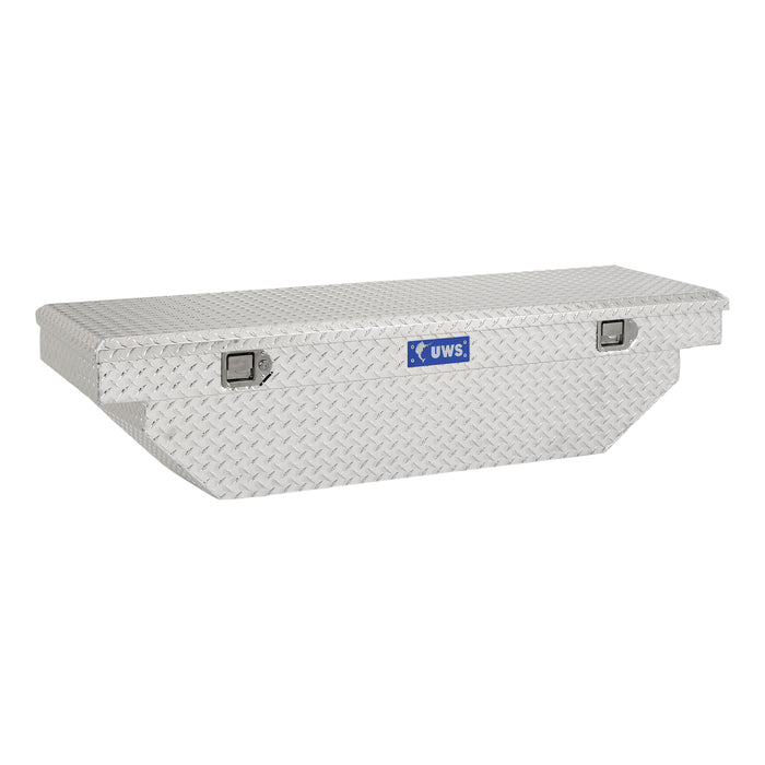 UWS TBS-63-A UWS TBS-63-A Crossover Tool Box (63 Inch Angled Truck Tool Box-Bright Aluminum) - Truck Part Superstore