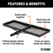 CURT 18109 60in. x 20in. Black Steel Tray Cargo Carrier (Folding 2in. Shank; 500 lbs.) - Truck Part Superstore