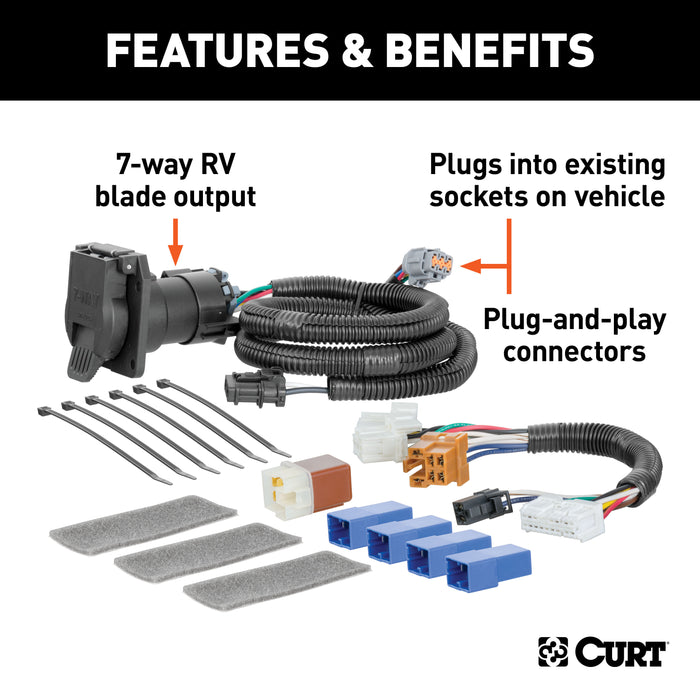 CURT 56357 Custom 7-Way RV Blade; Select Pathfinder; JX35; QX60; OEM Tow Package Required - Truck Part Superstore