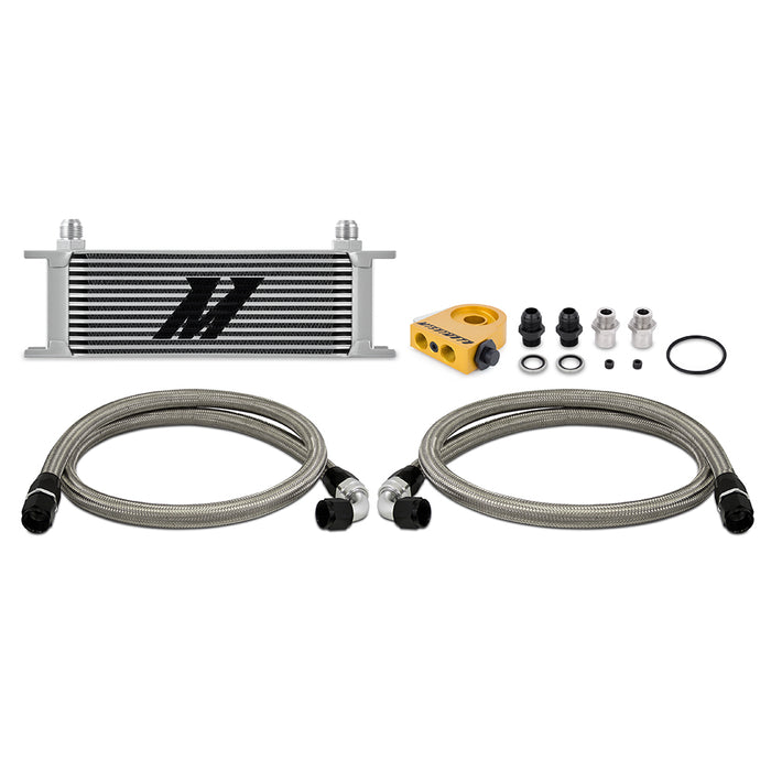 Mishimoto MMOC-U13TSL Universal Thermostatic Oil Cooler Kit, 13-Row, Silver - Truck Part Superstore