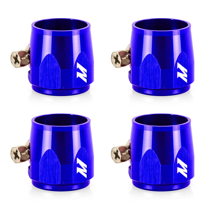 Mishimoto MMHXF-04-4-BL -4AN Hex Hose Finisher Clamp Set, Blue - Truck Part Superstore