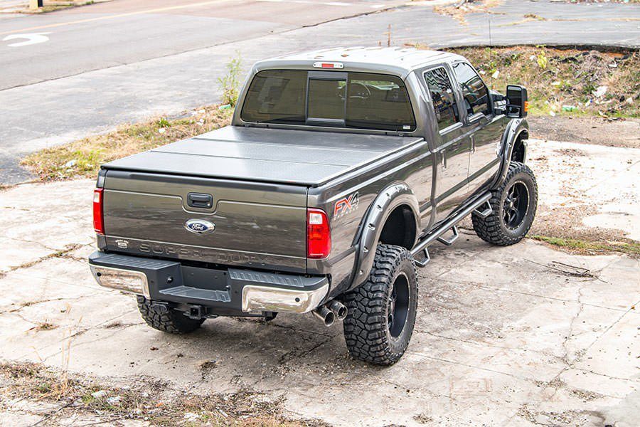 Rough Country 45517651A Hard Folding Bed Cover 6.7 Ft Bed 17-21 Ford Super Duty 2WD/4WD Rough Country - Truck Part Superstore