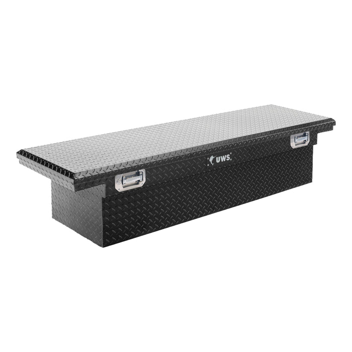 UWS EC10492 Gloss Black Aluminum 69in. Crossover Tool Box with Pull Handles (Heavy Packaging - Truck Part Superstore