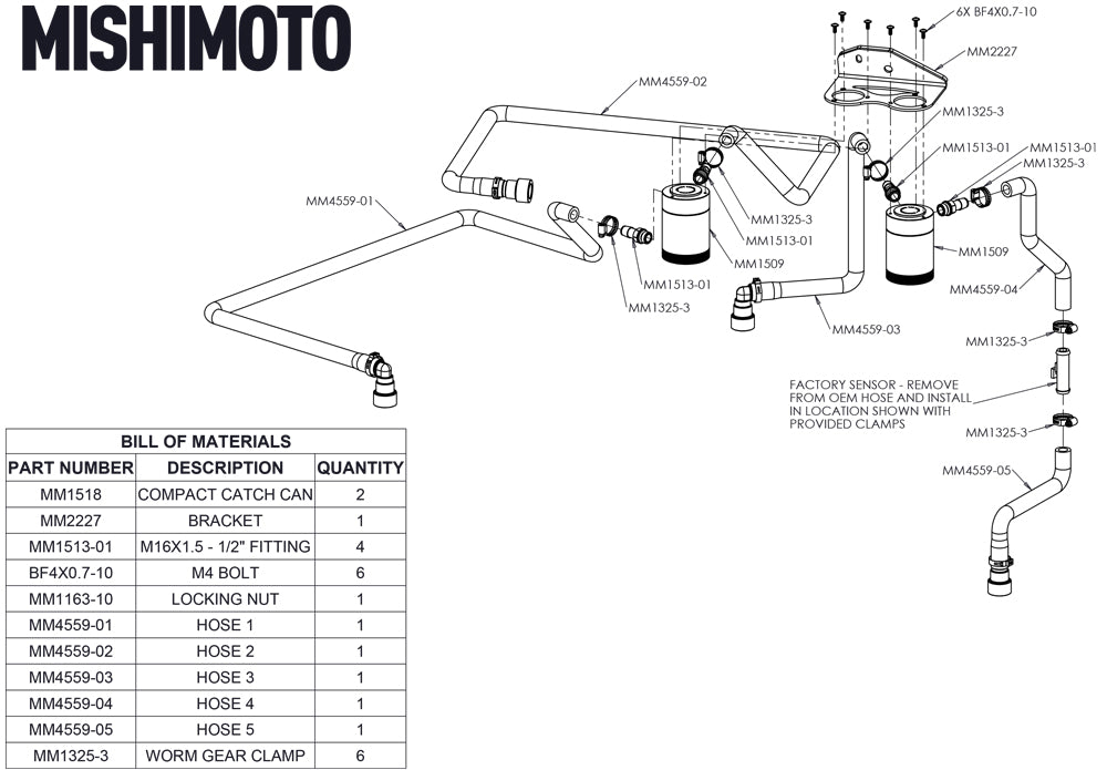 Mishimoto MMBCC-F27T-18SBE Baffled Oil Catch Can Kit, Fits Ford F-150 2.7L EcoBoost 2018-2020 - Truck Part Superstore