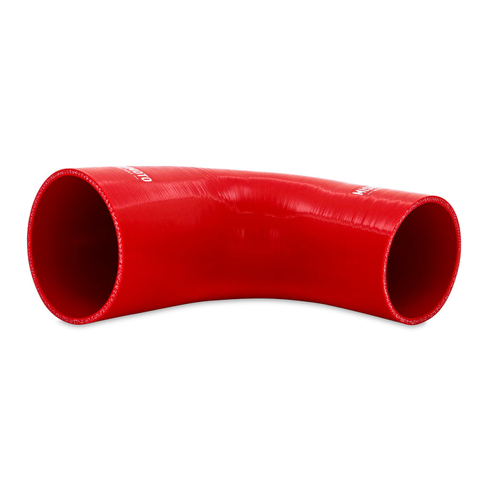 Mishimoto MMCP-R90-3540RD Mishimoto 90-Degree Silicone Transition Coupler, 3.50-in to 4.00-in, Red - Truck Part Superstore