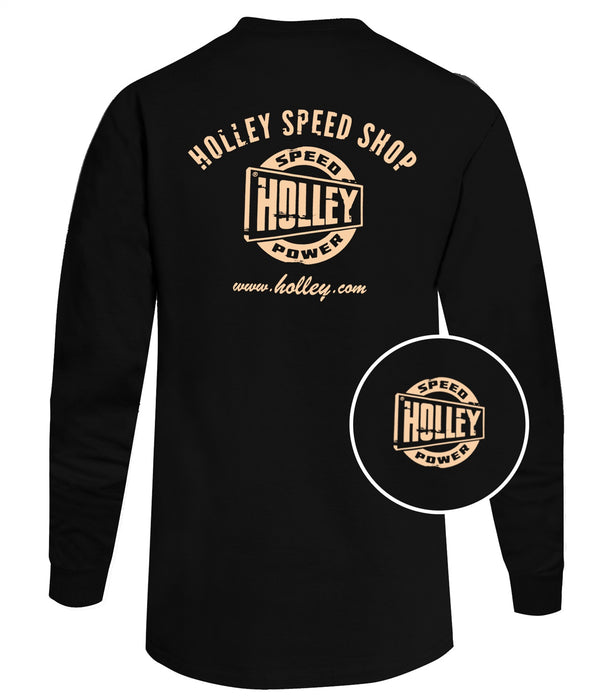 Holley 10047-XXXLHOL Holley Truck T-Shirt; Holley Speed Shop; Mens; Long Sleeve Black; XXXL; - Truck Part Superstore