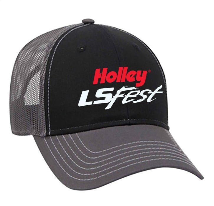 Holley 10370HOL Holley LS Fest Trucker Mesh Hat; Black/Gray; Adjustable; - Truck Part Superstore