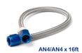 NOS/Nitrous Oxide System 15300NOS Stainless Steel Braided Hose; -4AN; 16 ft.; Blue; - Truck Part Superstore