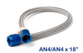 NOS/Nitrous Oxide System 15220NOS Stainless Steel Braided Hose; -4AN; 18 in.; Blue; - Truck Part Superstore
