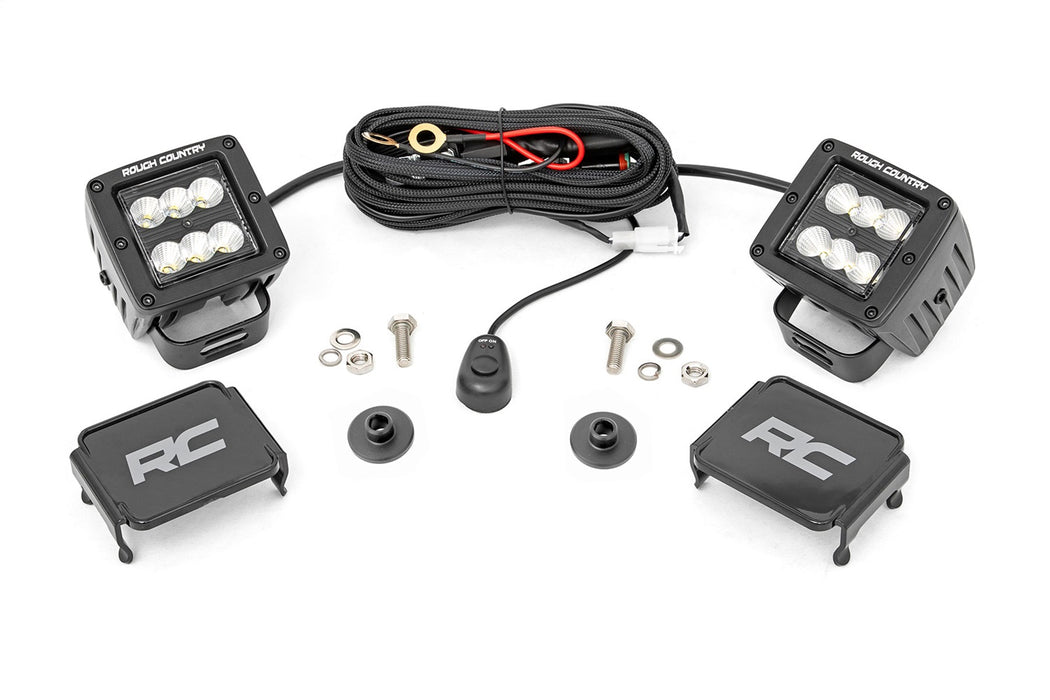 Rough Country 71046 LED Light Ditch Mount 2 Inch Black Series Pair Flood Pattern 21-22 Ford Bronco Rough Country - Truck Part Superstore