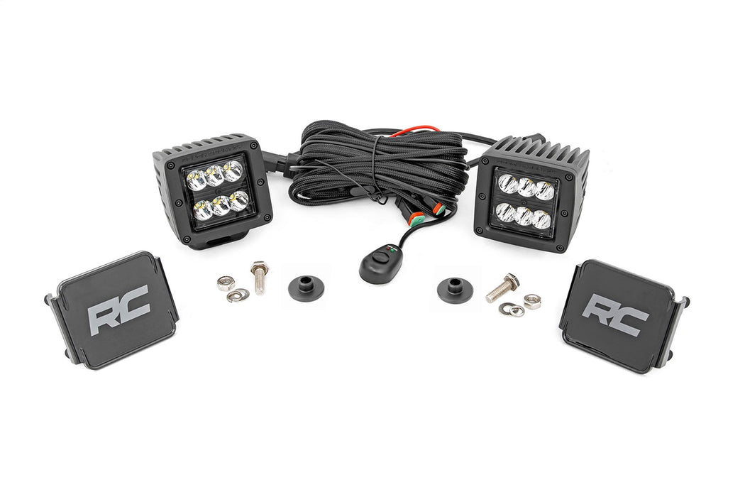 Rough Country 71047 LED Light Ditch Mount 2 Inch Black Series Pair Spot Pattern 21-22 Ford Bronco Rough Country - Truck Part Superstore