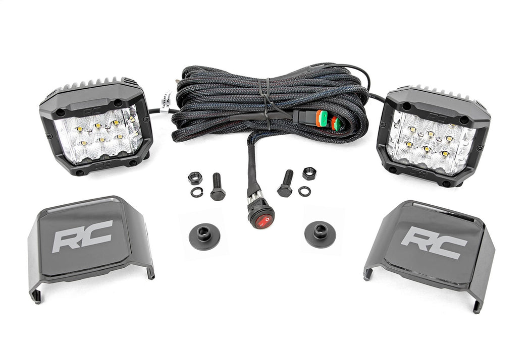 Rough Country 71050 LED Light Ditch Mount 2 Inch Chrome Series Pair Wide 21-22 Ford Bronco Rough Country - Truck Part Superstore