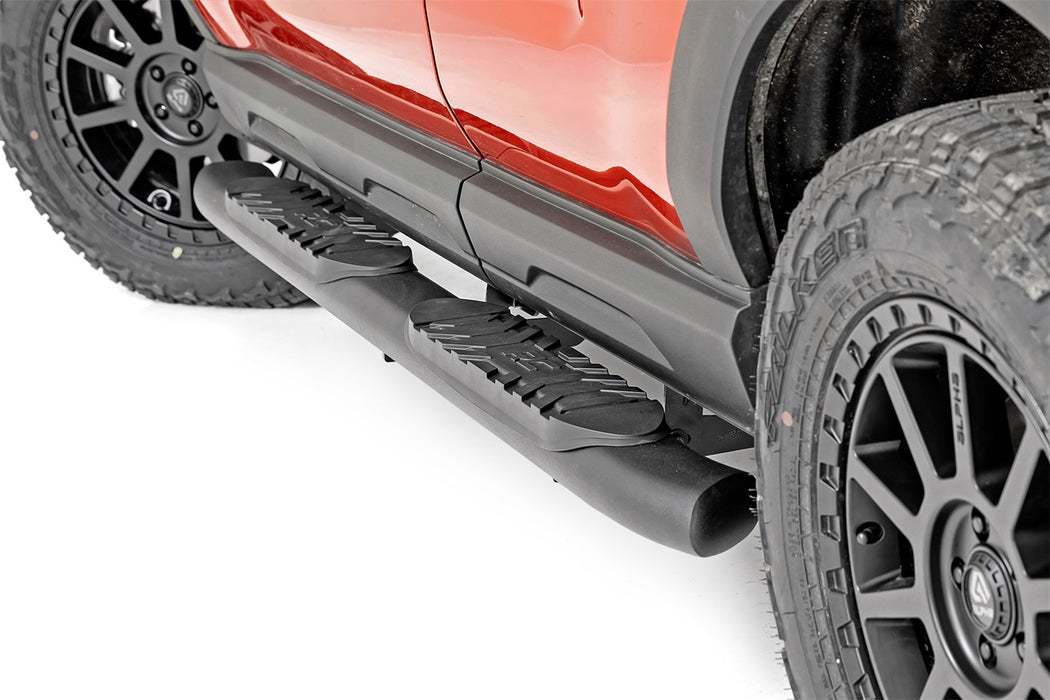 Rough Country 21006 Oval Nerf Step 4.5 Inch Crew Cab Black 21-22 Ford Bronco Sport 4WD Rough Country - Truck Part Superstore
