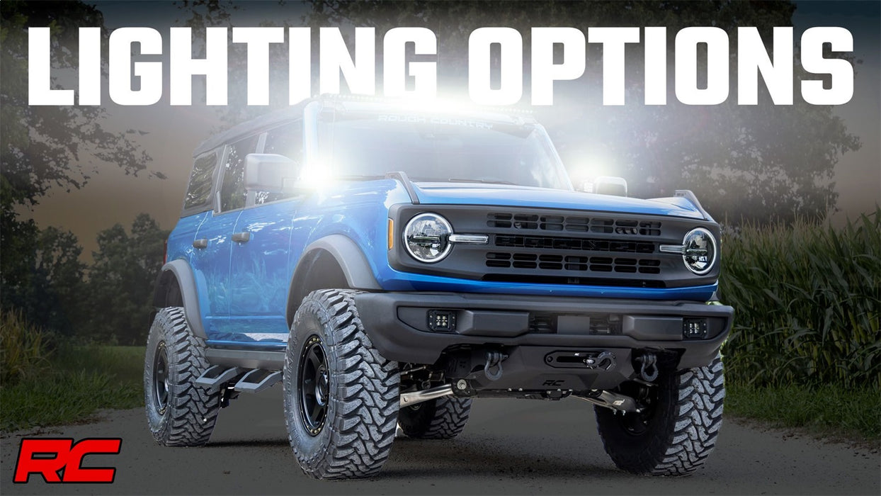 Rough Country 71041 LED Light Upper Windshield 40 Inch Black Single Row 21-22 Ford Bronco Rough Country - Truck Part Superstore